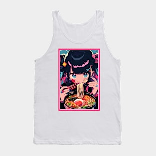 Cute Anime Girl |  Ramen Noodles | Hentaii Chibi Kawaii Design Tank Top